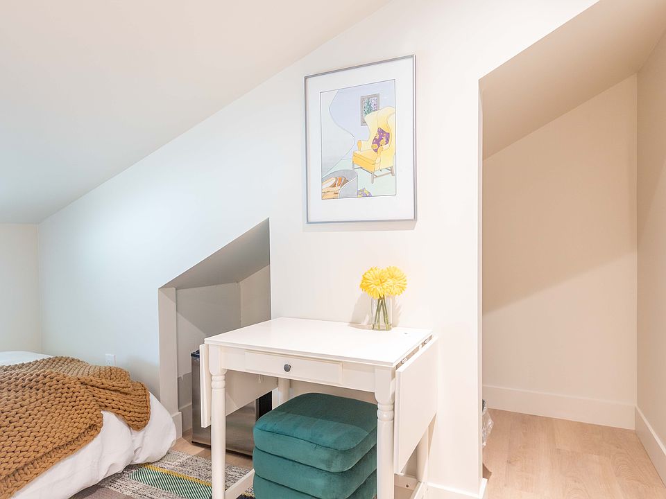 Walk-in closet. Pull-out baskets, and hanging rods. Control your room temp with the quiet private mini-split AC.