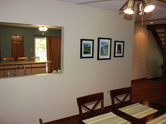 Open view to kitchen & LR