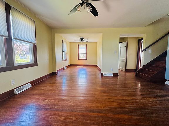 Living room into dining room.