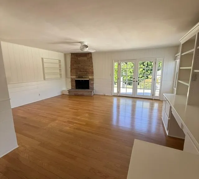 family room with access to deck