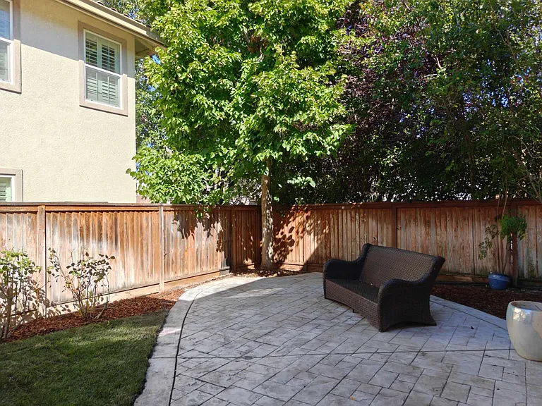 Large, full-size backyard with brand-new professional landscaping
