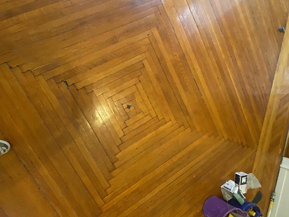 living room floor original to the building.