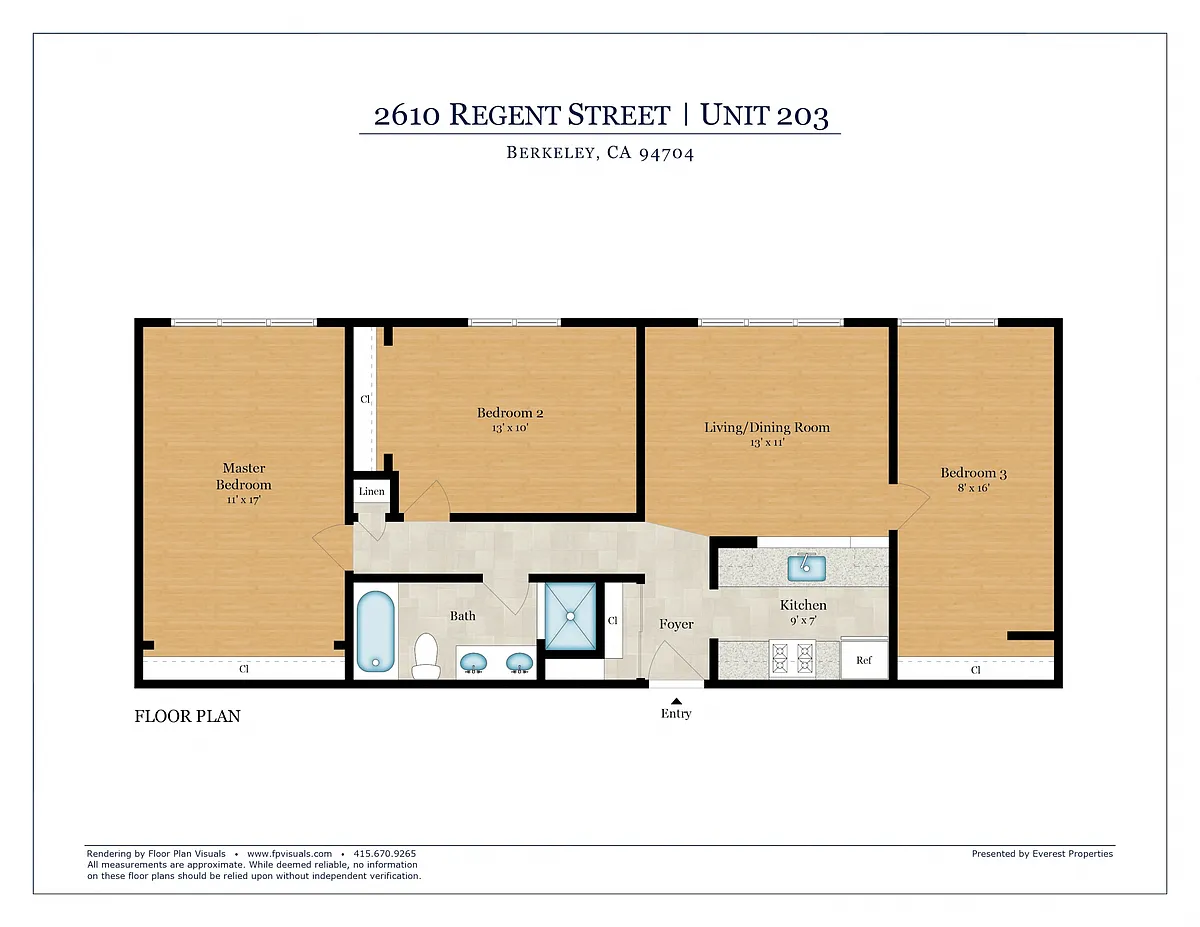 Floor plan 3 Bedrooms, 1 Bathroom