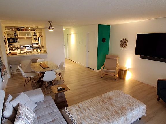 Comes furnished but can be negotiated.
Silent overhead fan, 60" LG OLED TV w speaker system