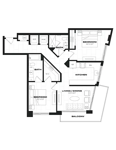 Floor plan 2 Bed/2 Bath-C4.1