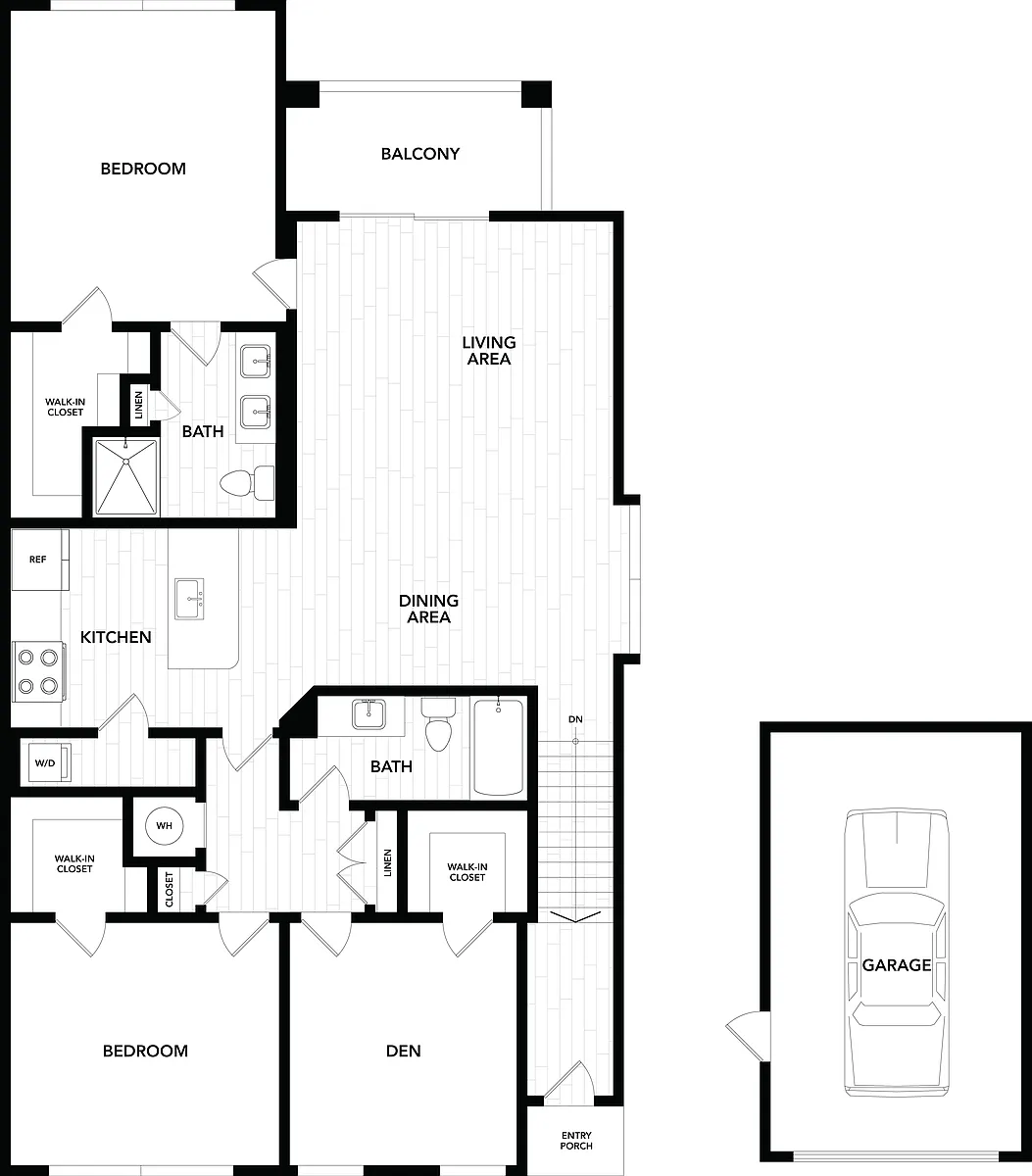 Floor plan 3 Bed/2 Bath-D2G