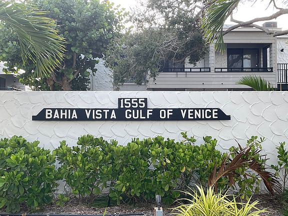 Entry to BVG (Bahia Vista Gulf) Community on edge of Venice Jetty Pier and immediately proximate to Gulf of Mexico sandy beach.