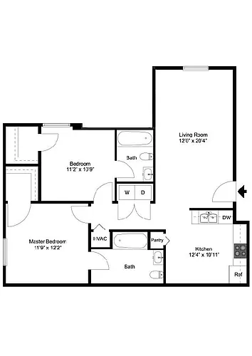 Floor plan Harmony | 950 sf