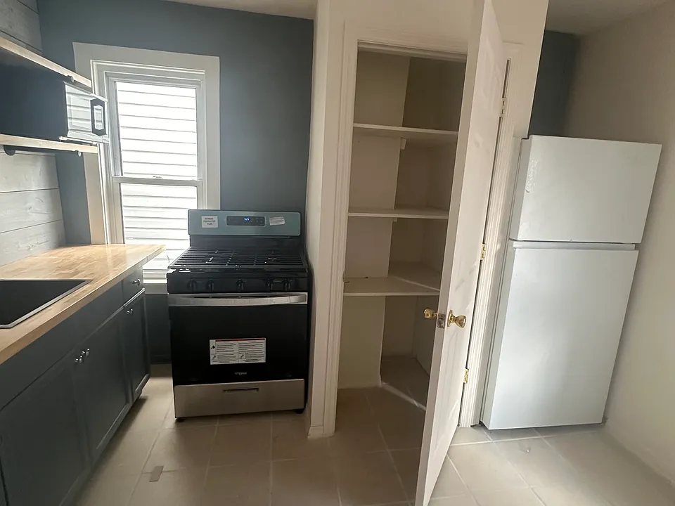 Spacious kitchen with room for dining, abundant closet space, and modern appliances.