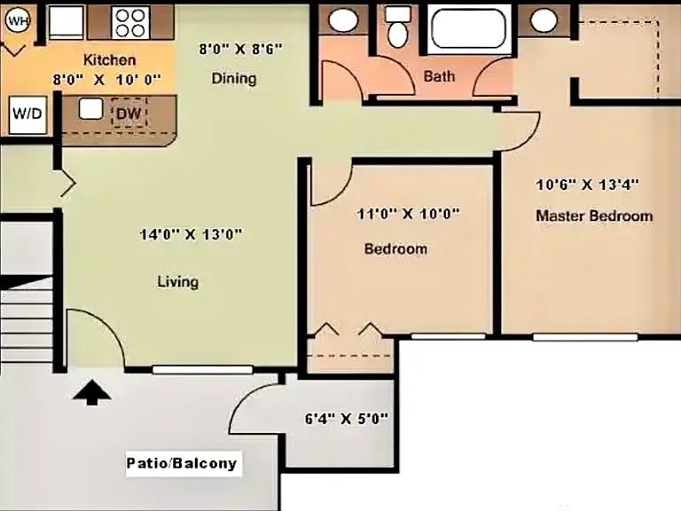 2 Bedroom Avila features large bathroom with 2 separate vanities, large walk in closet for master bedroom and large connected storage unit.