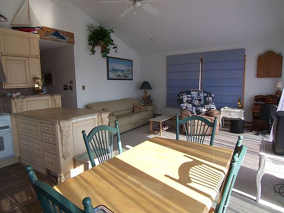 sun filtering on to dining area