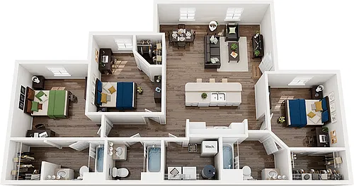 Floor plan 3 Bed x 3 Bath