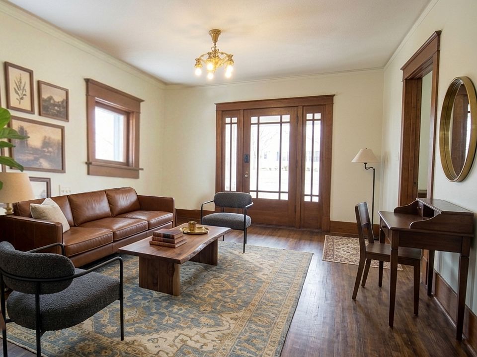 Virtually staged living room
