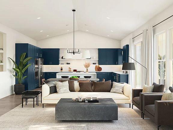 Vaulted ceiling in great room