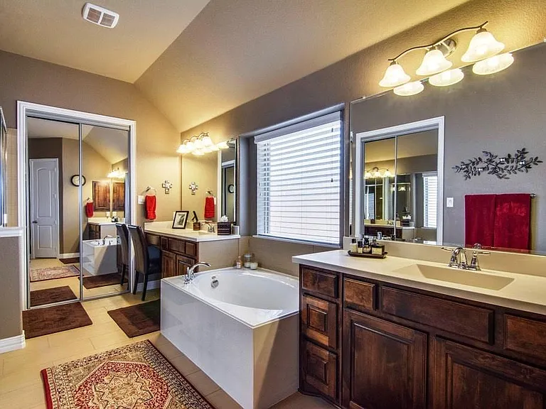 Master Bath; Tub and shower two large walk-in closets