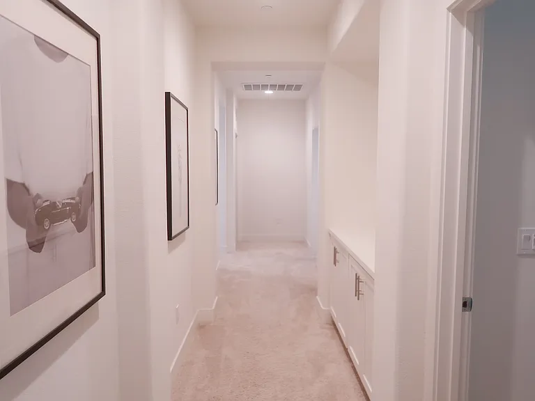 Upstairs hallway and linen cabinets