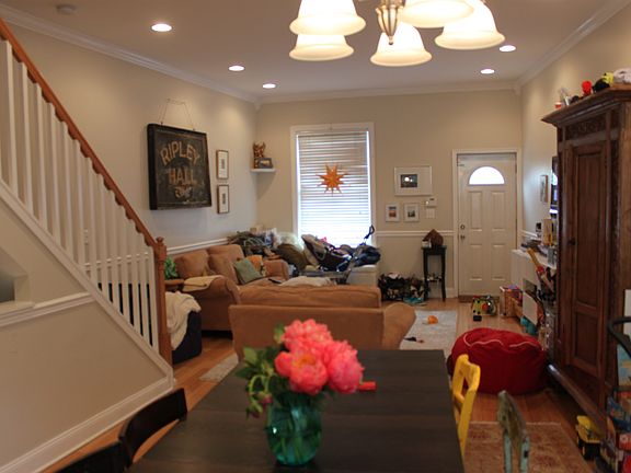 view from dining room to living room