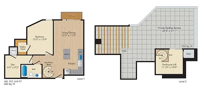 Floor plan Style C7 Penthouse Den