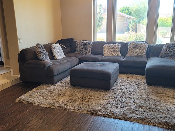 Front Living Space - Ceramic wood plank tile flooring