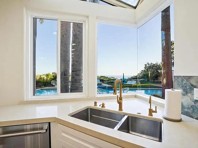 Culinary delights with a view of the pool and distant ocean.