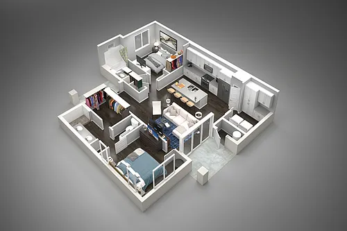 Floor plan 2 Bedroom/2 Bathroom