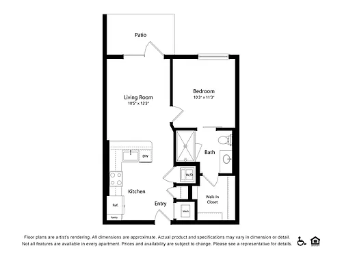 Floor plan 1x1B