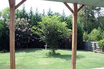 View from underneath wooden deck