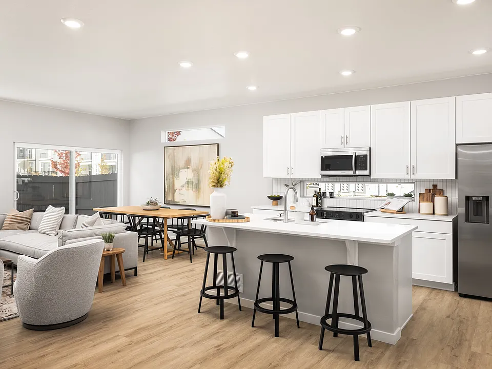 Contemporary wood, flat-front cabinetry.