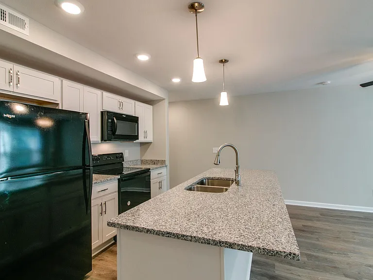 Kitchen with Dishwasher installed in Island