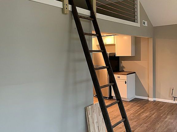 Ladder to the 10’x13’ loft