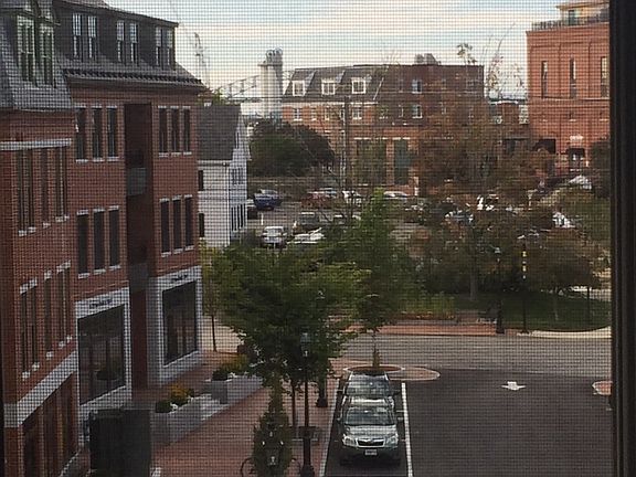 View to the high rise bridge.