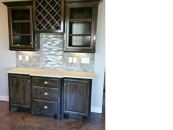 Custom Built Wine/Coffee Bar Adds To Storage And Counter Space