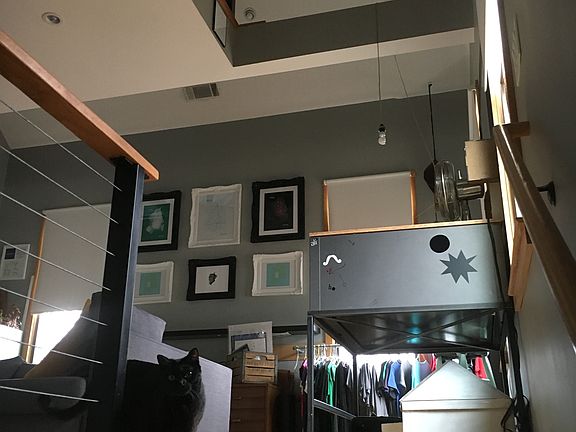 heading up the initial stairs