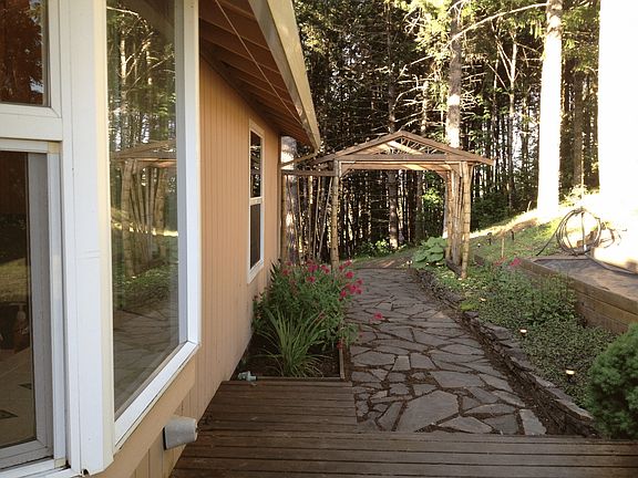 Back deck and bamboo arbor