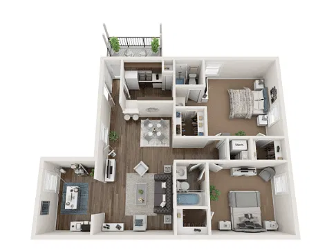 Floor plan Ravenwood 2 Bed 2 Bath Medium