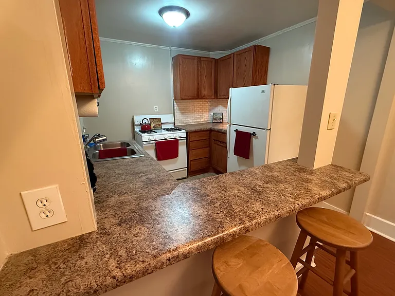 Kitchen has ample storage