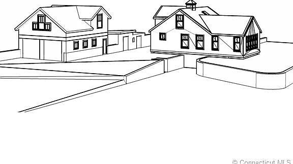 Architects rendering of Garage with space above for office, studio, or in-law /guest suite.