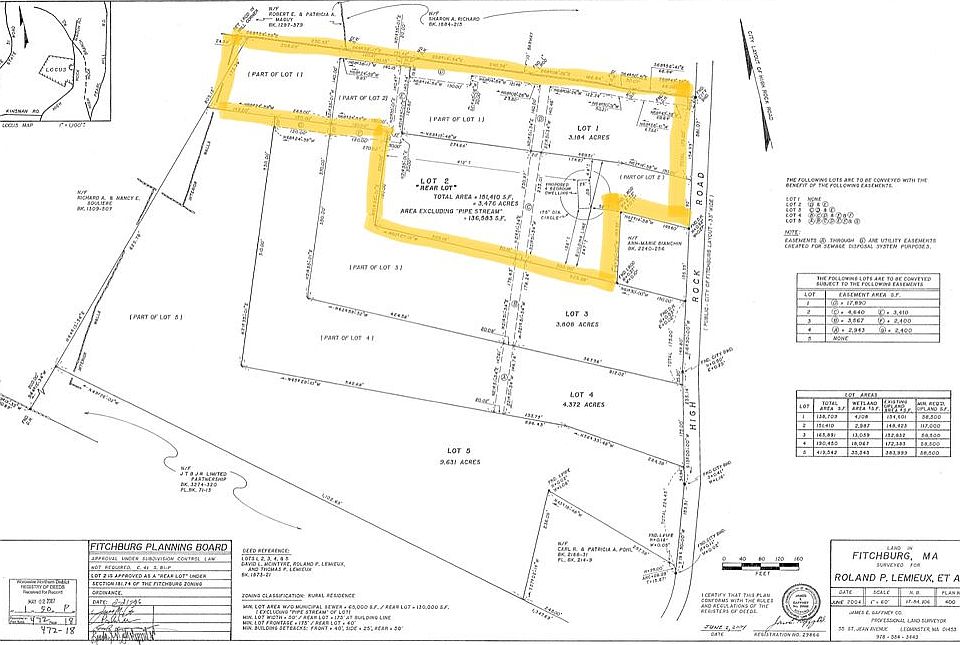 Parcel outlined in yellow