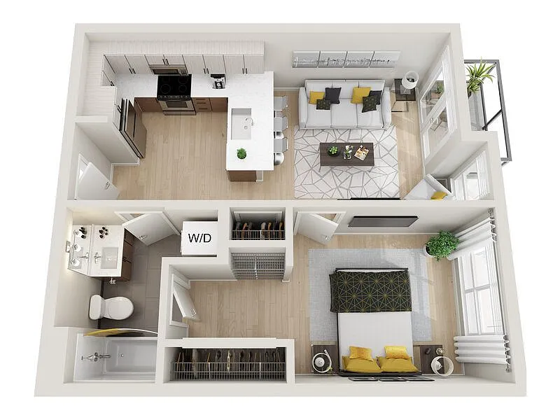 Floor plan 1X1 K