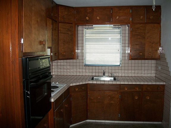 Wood cabinets in kitchen