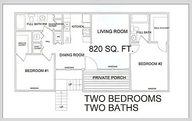 Floor plan 2BD 2BA UP