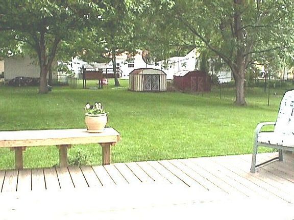 View of the backyard from the deck