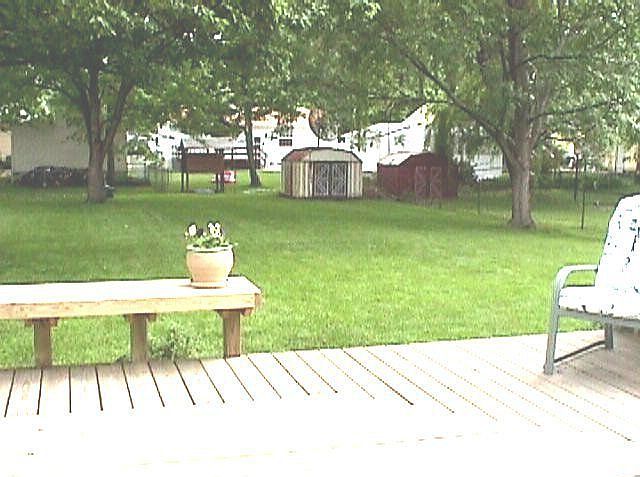 View of the backyard from the deck
