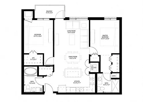 Floor plan Two Bedroom - B