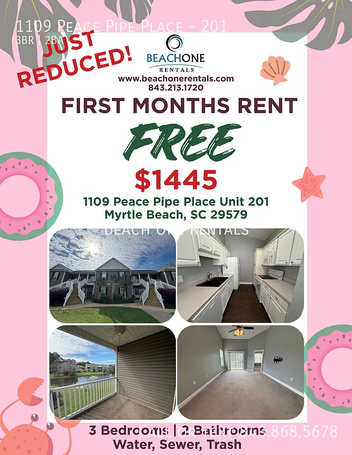**First Months Rent Free** Myrtle Beach - 3 Bedroom / 2 Bathroom Condo — Photo 1