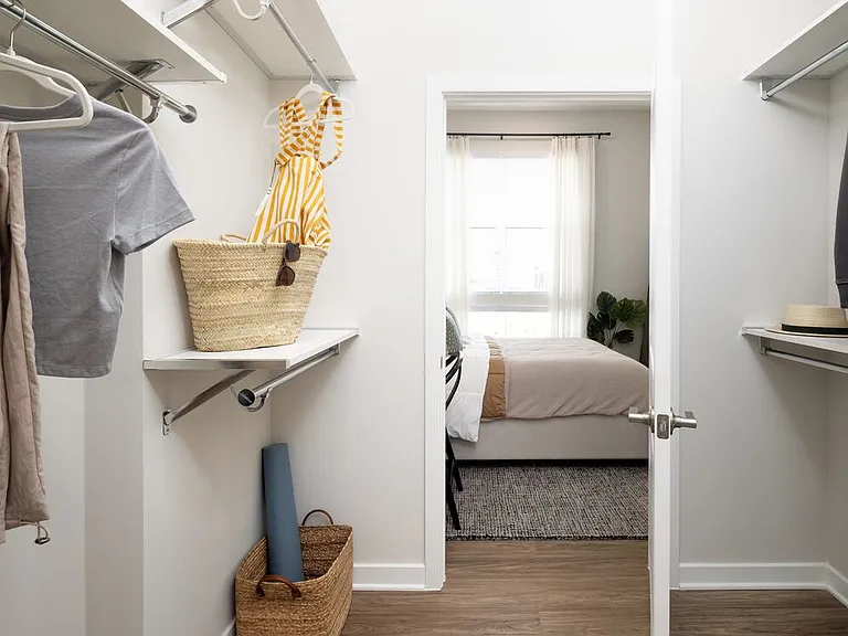 Walk-in closets with built-in shelving