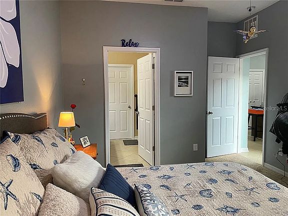 first floor master bedroom with master bath and walk-in closet