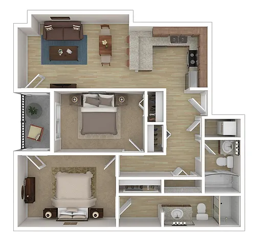 Floor plan 2 Bed 2 Bath
