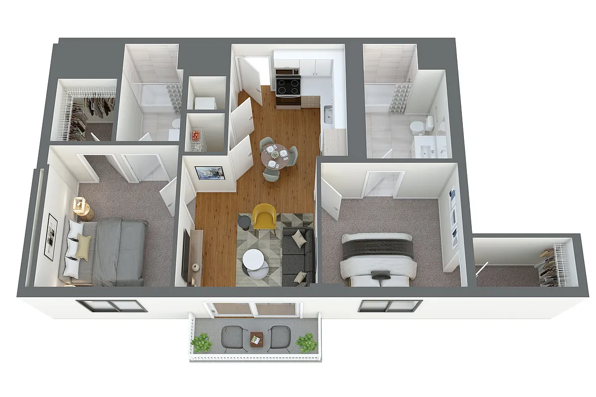 Floor plan B1 2 Bed/2 Bath