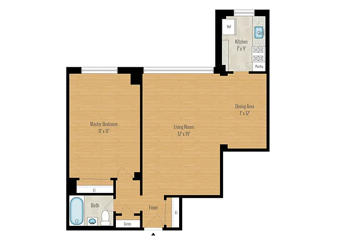 Floor plan 1 Bedroom
